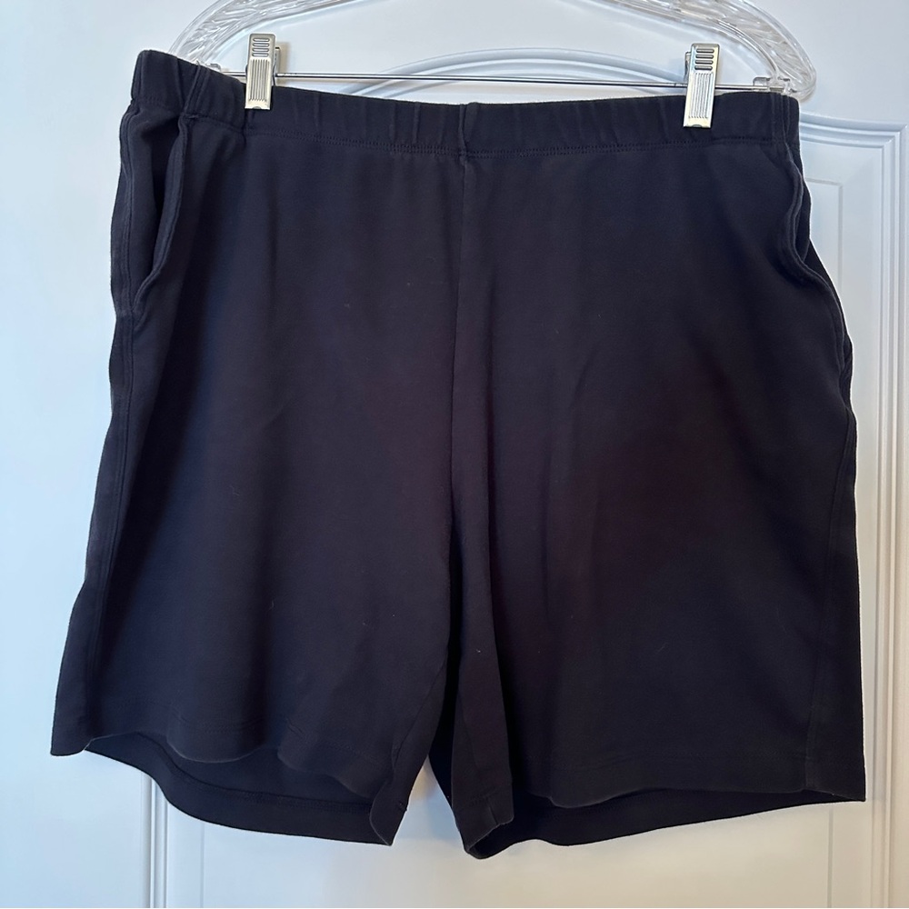 Land’s End Women's Sport Knit High Rise Elastic Waist Shorts | black XL